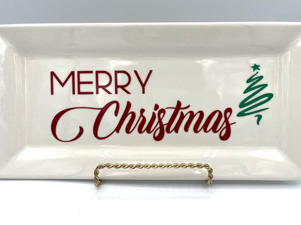 Ceramic Plate Rectangle - Merry Christmas