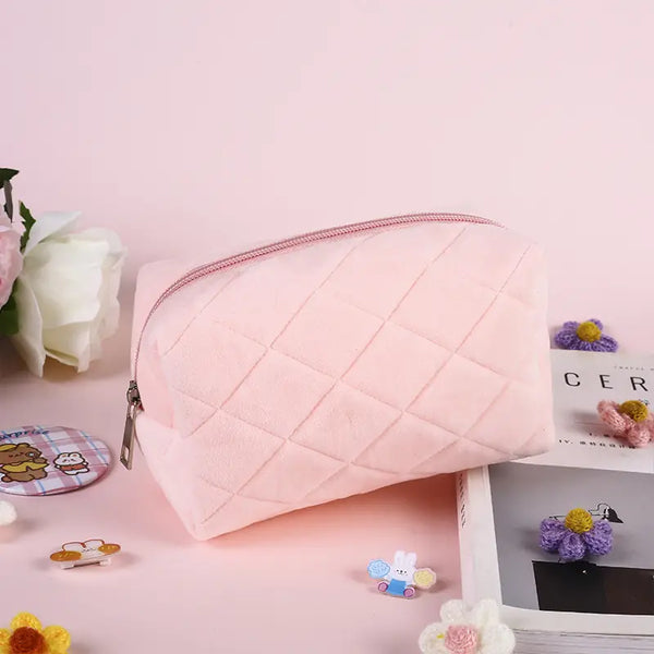Cosmetic Case - Quilted Lightweight Pastels