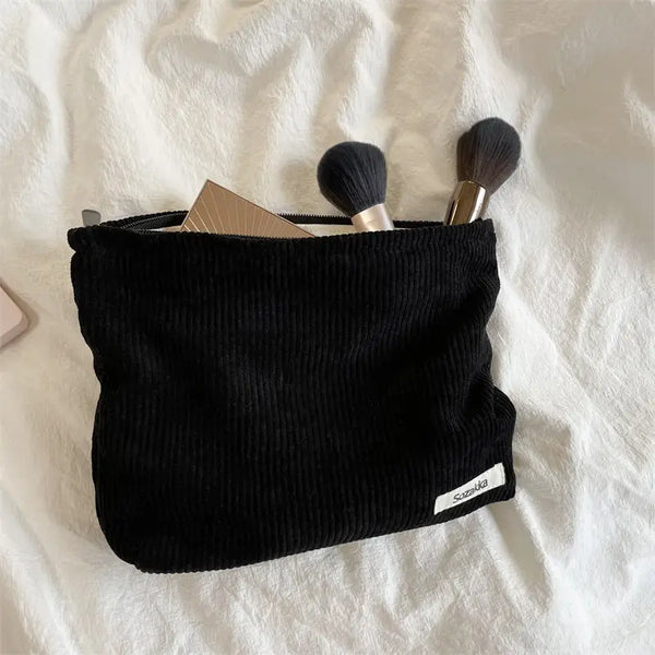 Cosmetic Case - Corduroy Zipper Bag