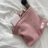 Cosmetic Case - Corduroy Zipper Bag