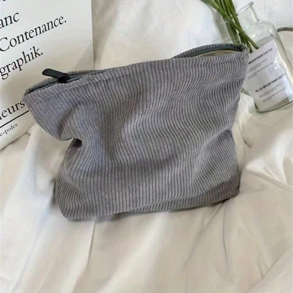 Cosmetic Case - Corduroy Zipper Bag