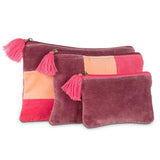 Cosmetic Case - Striped Velvet Pouch