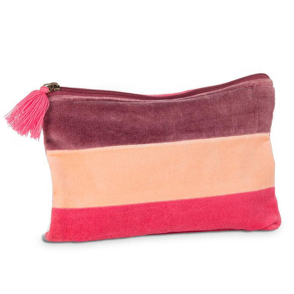 Cosmetic Case - Striped Velvet Pouch