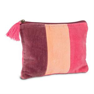 Cosmetic Case - Striped Velvet Pouch