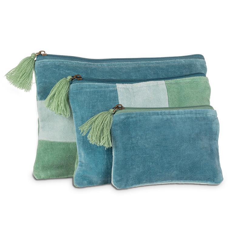 Cosmetic Case - Striped Velvet Pouch