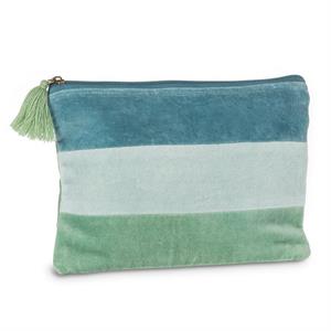 Cosmetic Case - Striped Velvet Pouch