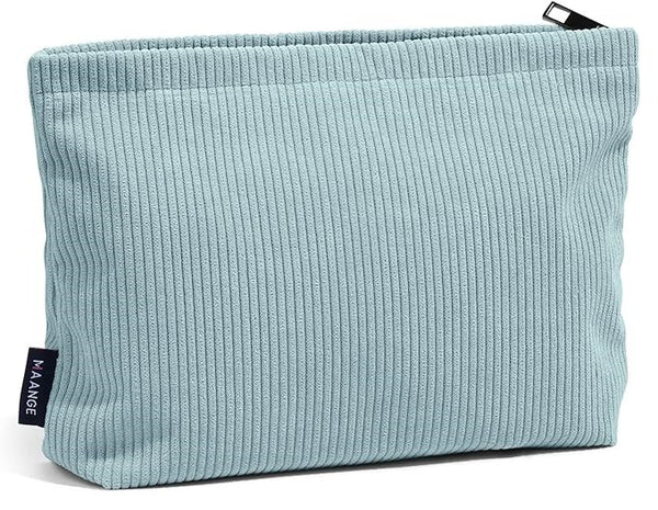 Cosmetic Case - Corduroy Pouch with Black Zipper