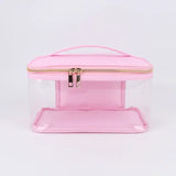 Cosmetic Case - Clear with Zipper Top & Patches