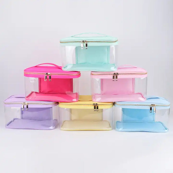 Cosmetic Case - Clear with Zipper Top & Vinyl