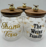 Glass Jar - Bee Hive Design