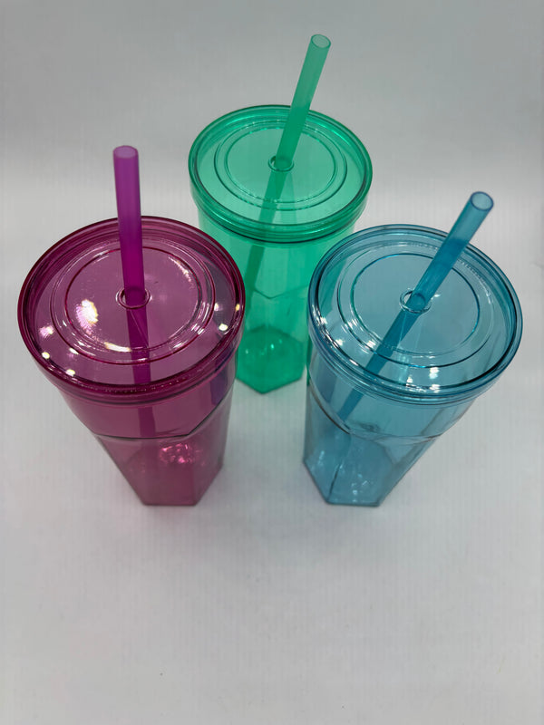 Straw Cup - Clear Tumbler with Twist Top & Straw