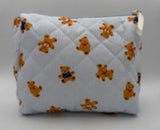 Cosmetic Case - Bear Stripe Print (Medium)