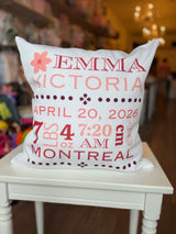 Pillow - Birth Announcement