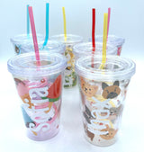 Straw Cups - Curly Straws