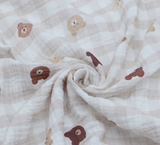 Baby Blanket - Muslin Bear Check