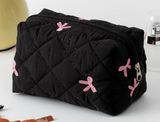 Cosmetic Case - Embroidered Bows - Medium