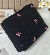 Cosmetic Case - Embroidered Bows LRG