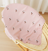 Baby Blanket - Knit Blanket with Plum Blossoms