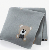 Baby Blanket - Knit Blanket with Bears