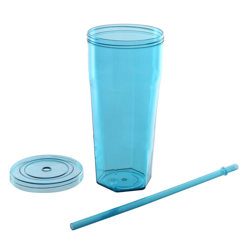 Straw Cup - Clear Tumbler with Twist Top & Straw