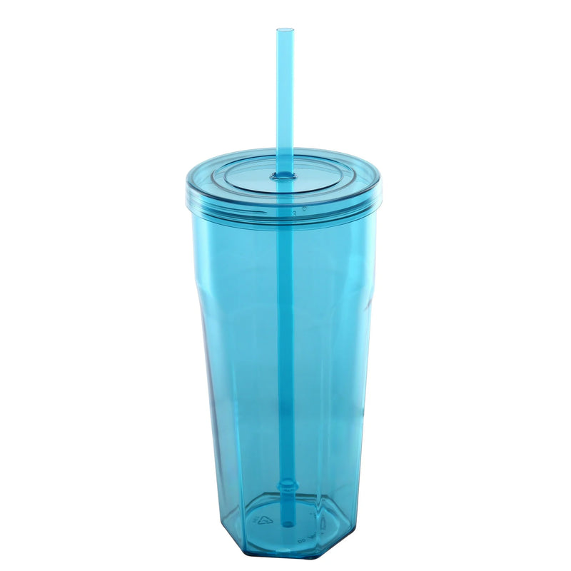 Straw Cup - Clear Tumbler with Twist Top & Straw