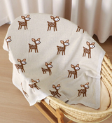 Baby Blanket - Knit Blanket with Deer