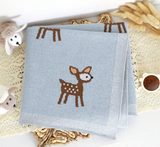 Baby Blanket - Knit Blanket with Deer