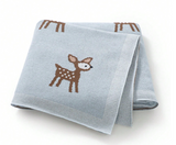 Baby Blanket - Knit Blanket with Deer