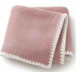 Baby Blanket - Knit with Detailed Trim
