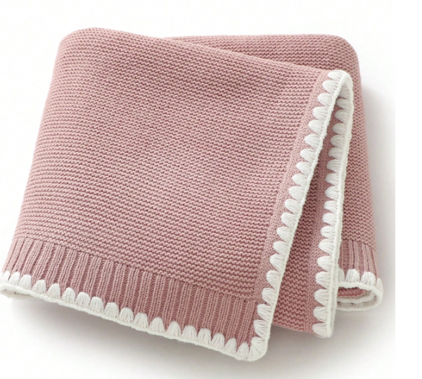 Baby Blanket - Knit with Detailed Trim