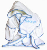 Bathrobe - Premium Fleece Trimmed Hooded Bathrobe