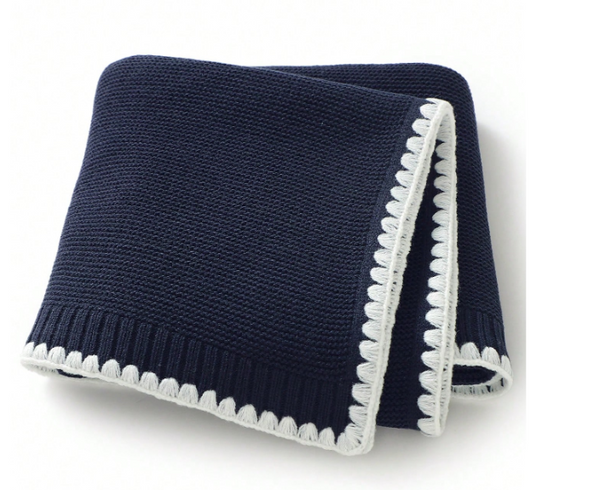 Baby Blanket - Knit with Detailed Trim