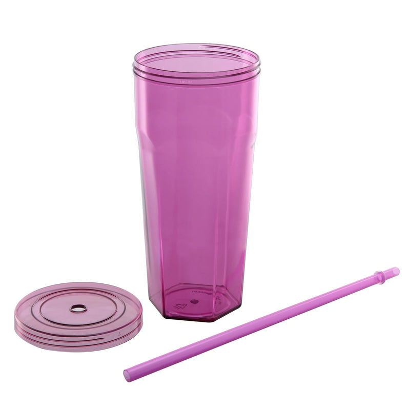 Straw Cup - Clear Tumbler with Twist Top & Straw