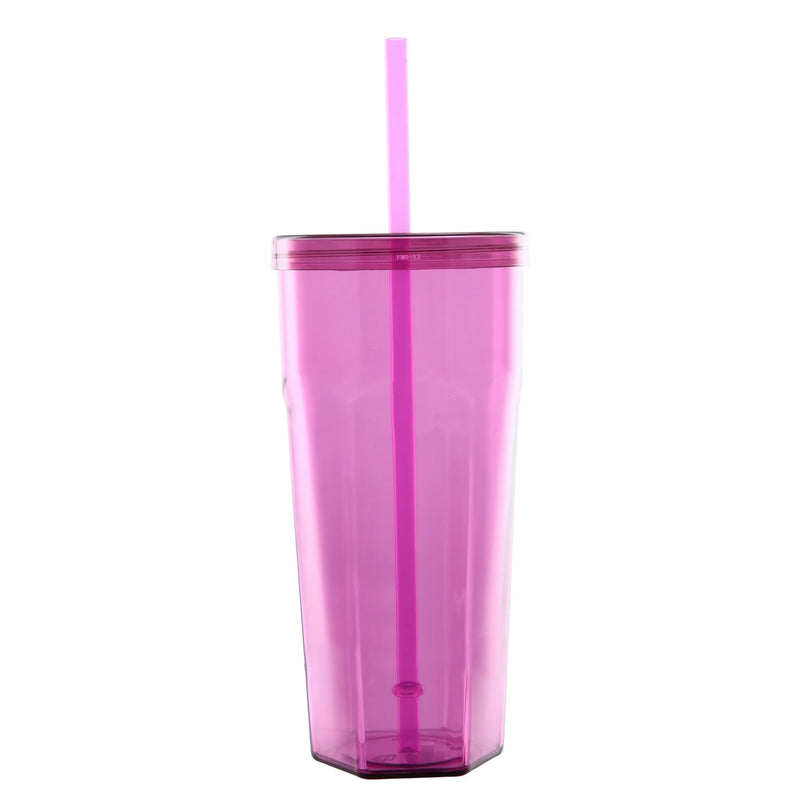 Straw Cup - Clear Tumbler with Twist Top & Straw