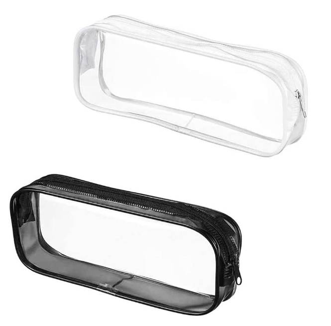 Cosmetic Case - B/W Clear with patches