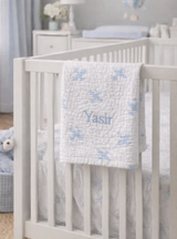 Baby Blanket - Reversible Cotton Woven Jacquard Design