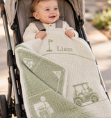 Baby Blanket - Reversible Cotton Woven Jacquard Design