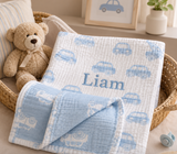 Baby Blanket - Reversible Cotton Woven Jacquard Design