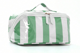 Cosmetic Case - Striped Double Zipper Open Design