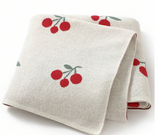 Baby Blanket - Knit Blanket with Cherries