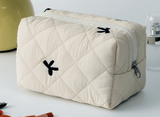 Cosmetic Case - Embroidered Bows - Medium
