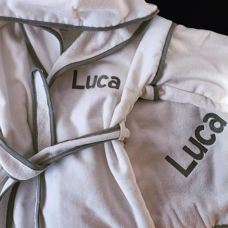 Bathrobe - Premium Fleece Trimmed Hooded Bathrobe