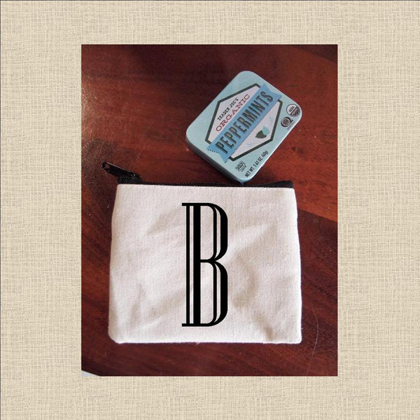 Canvas Coin Pouch Mini - Modern Letter