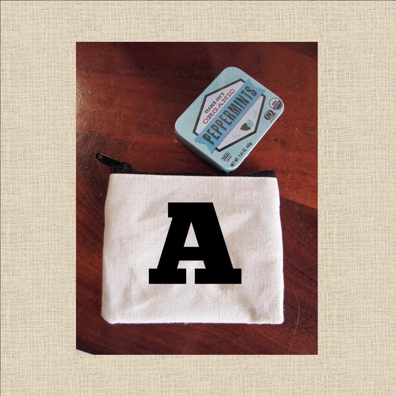 Canvas Coin Pouch Mini - Chunky Letter