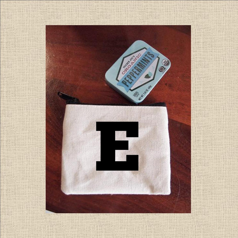 Canvas Coin Pouch Mini - Chunky Letter