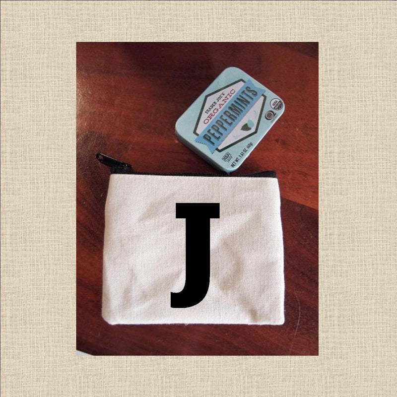 Canvas Coin Pouch Mini - Chunky Letter