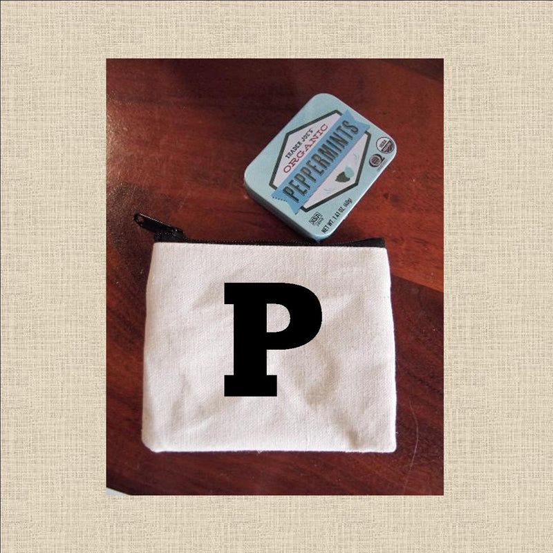 Canvas Coin Pouch Mini - Chunky Letter