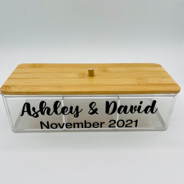 Acrylic Box (3 section) - with bamboo lid