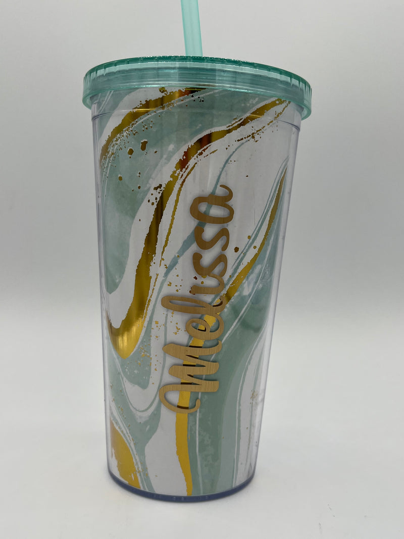 Straw Cup - Marble Wave