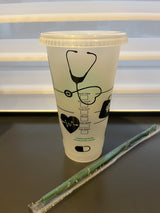 Starbucks Straw Cup - Nurse Theme